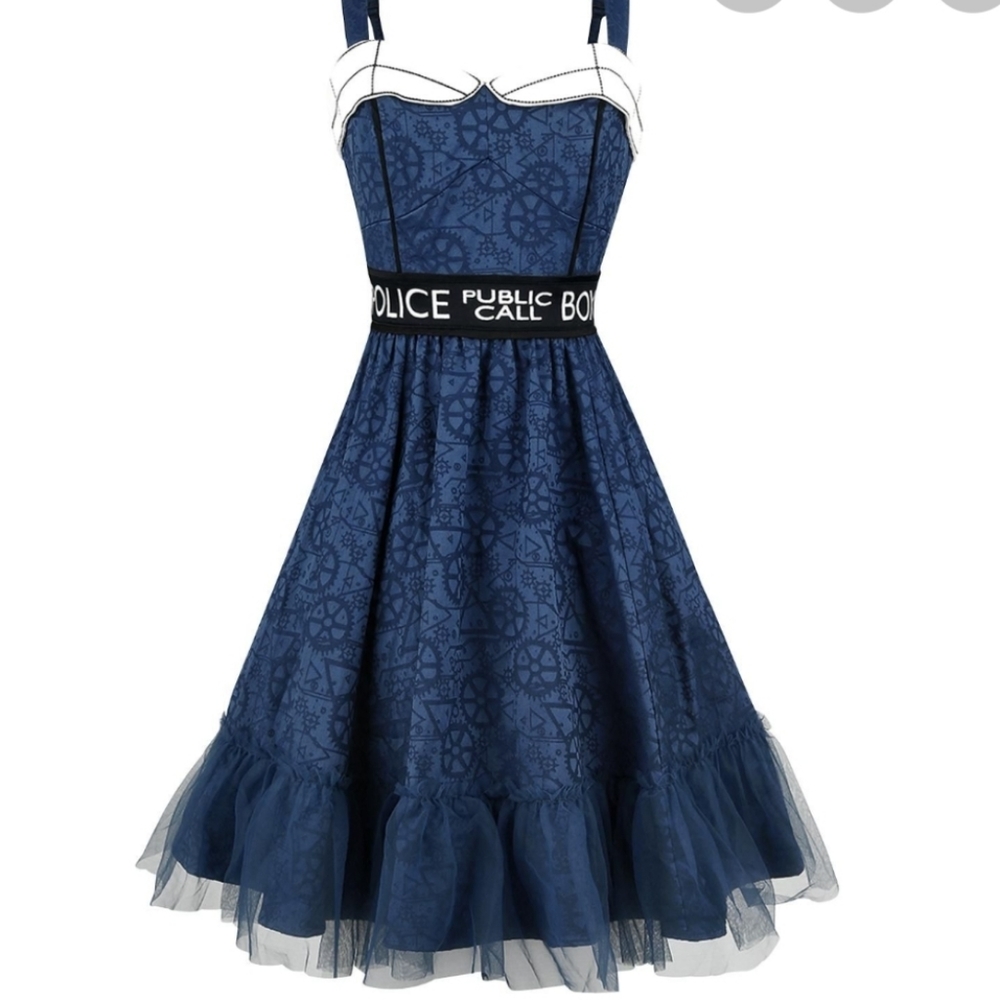 COPY - Dr Who Police public call box retro navy dress